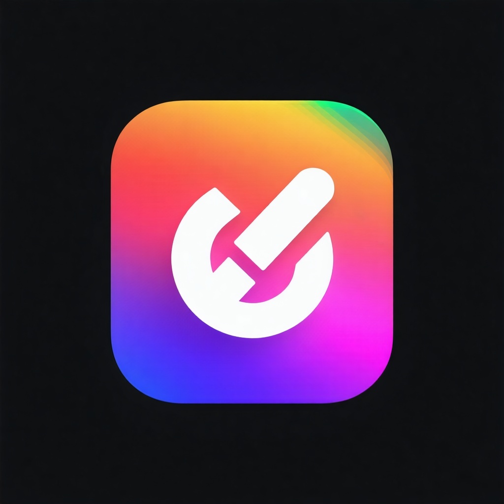 Design a colorful minimalistic mobile app icon with rounded square background the icon should use a bold flatcolor gradient background eg orange blue purple green pink and a clean white linestyle symbol in the center representing feature like a payme-1