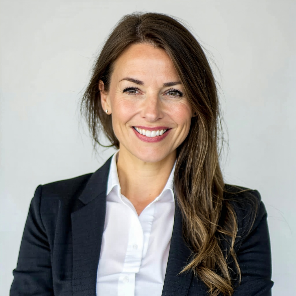 A professional headshot of a female igaming developer in business attire smiling confidently in a realistic style-1 A professional headshot of a female igaming developer in business attire smiling confidently in a realistic style-1